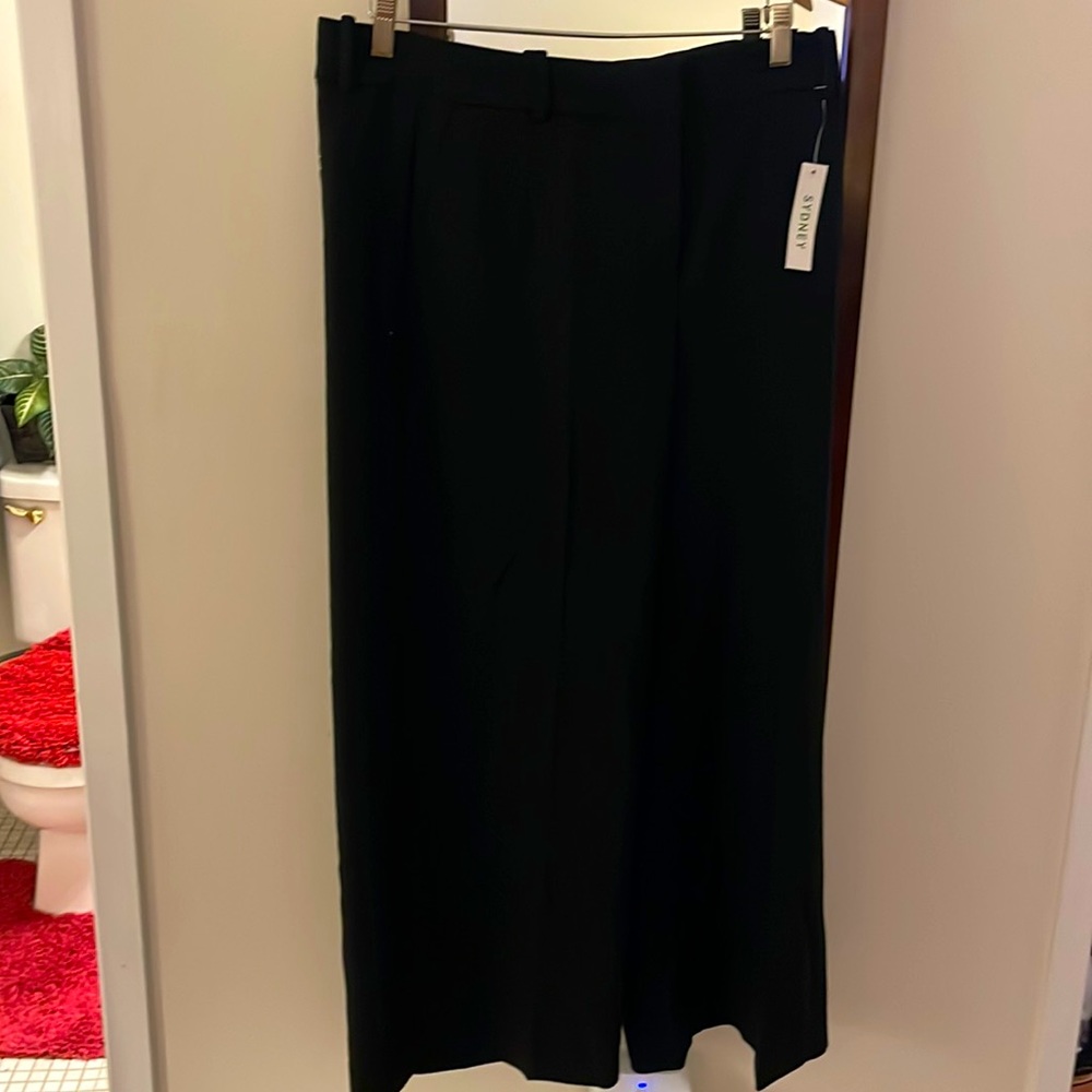 SYDNEY SZ 14 WIDE LEG PANT IN FOUR SEASON STRETCH BLACK